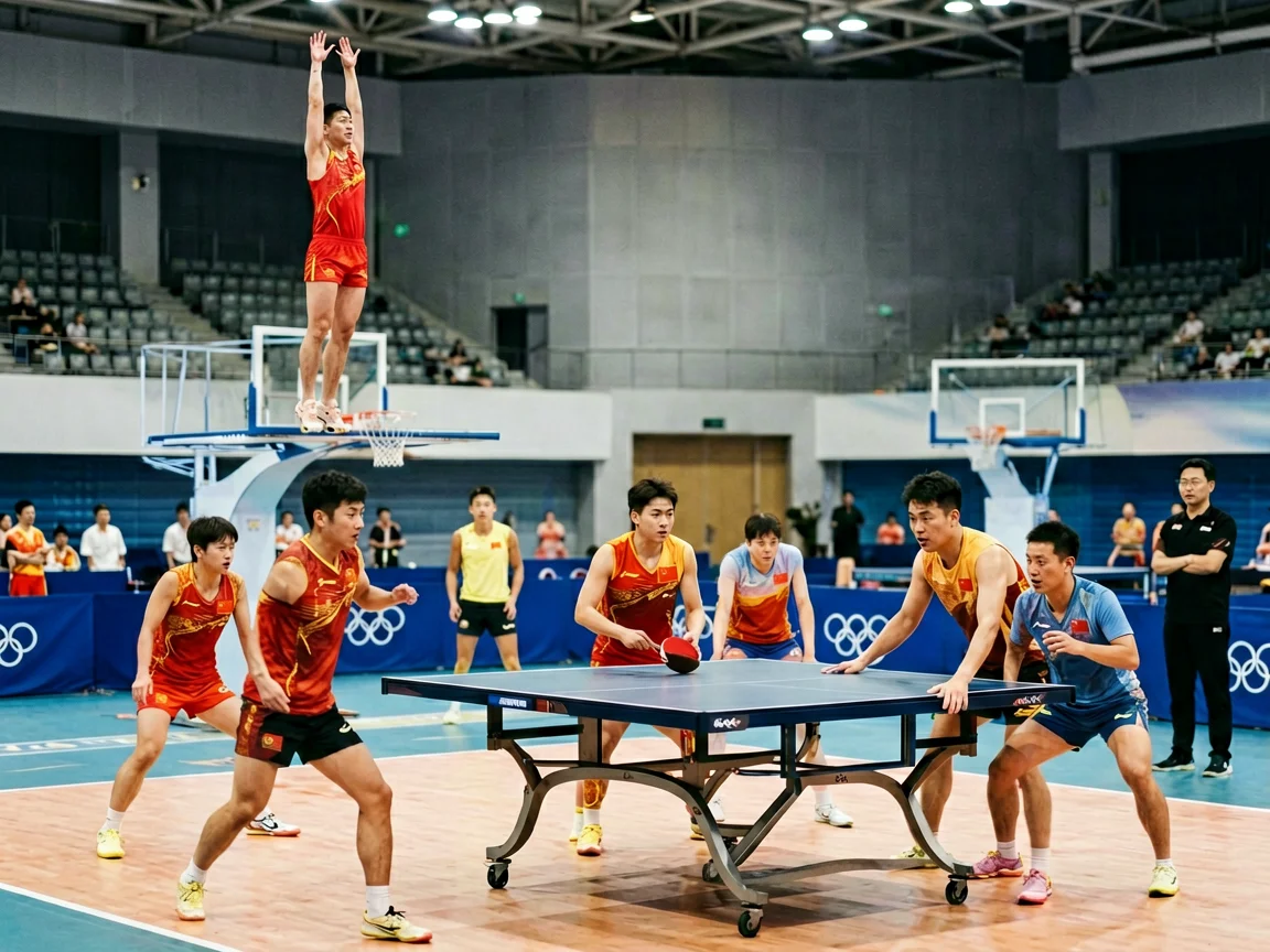运动员备战训练中国奥运代表团
